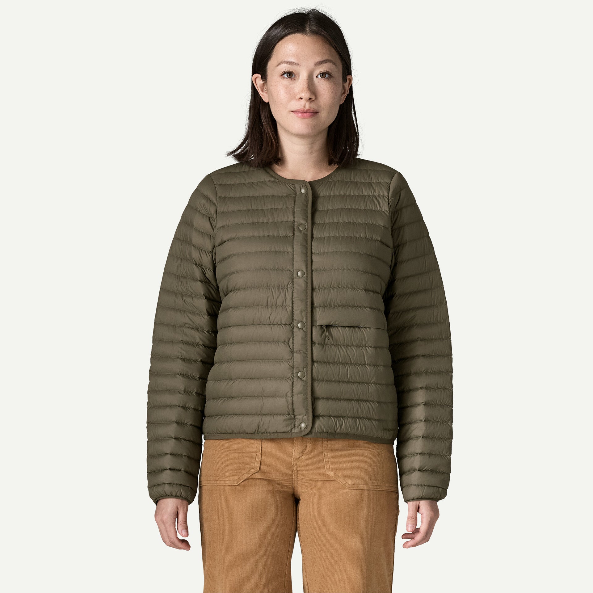 Lightweight Reversible Down Sweater Cardigan Wmn