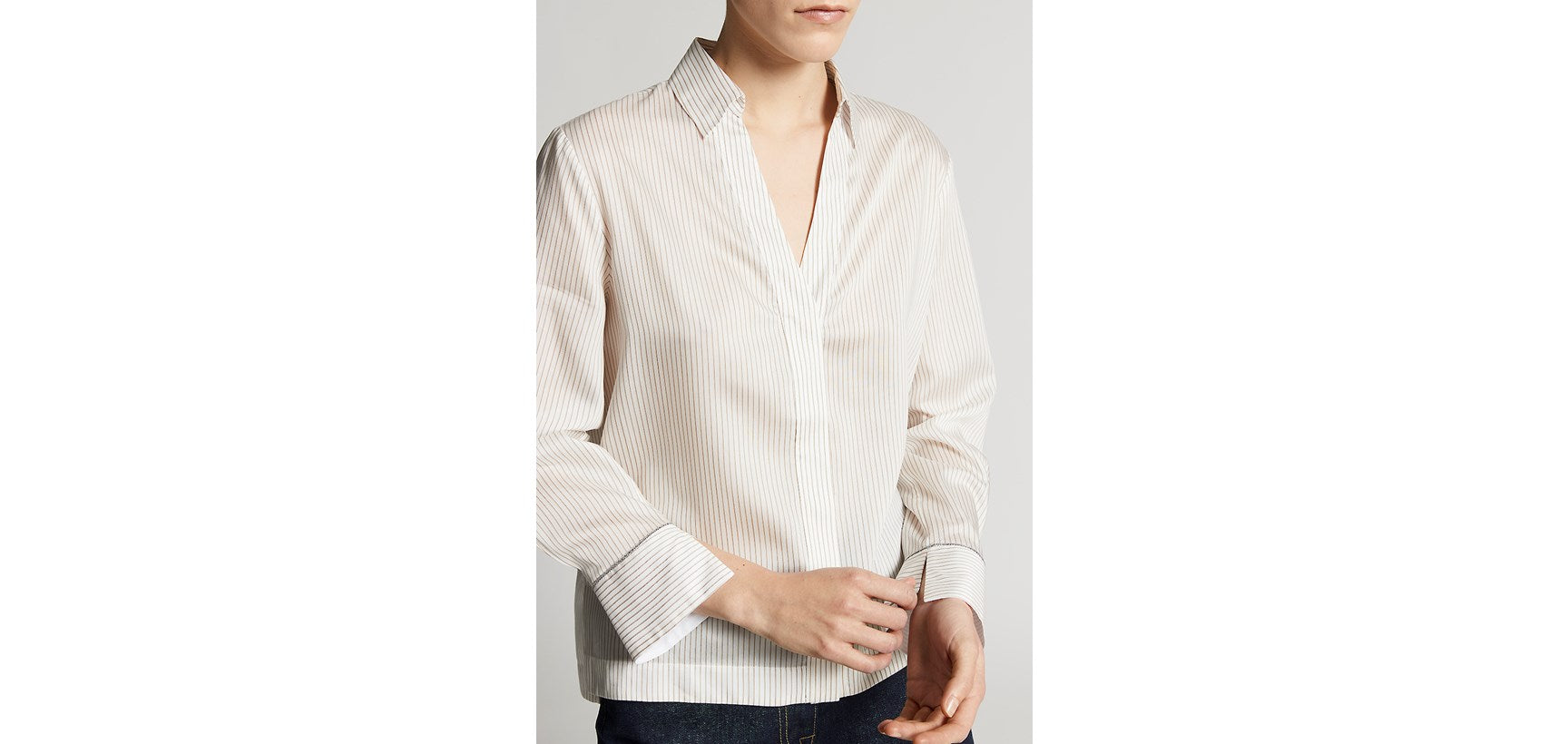 Camicia Tela Rigata Misto Seta W