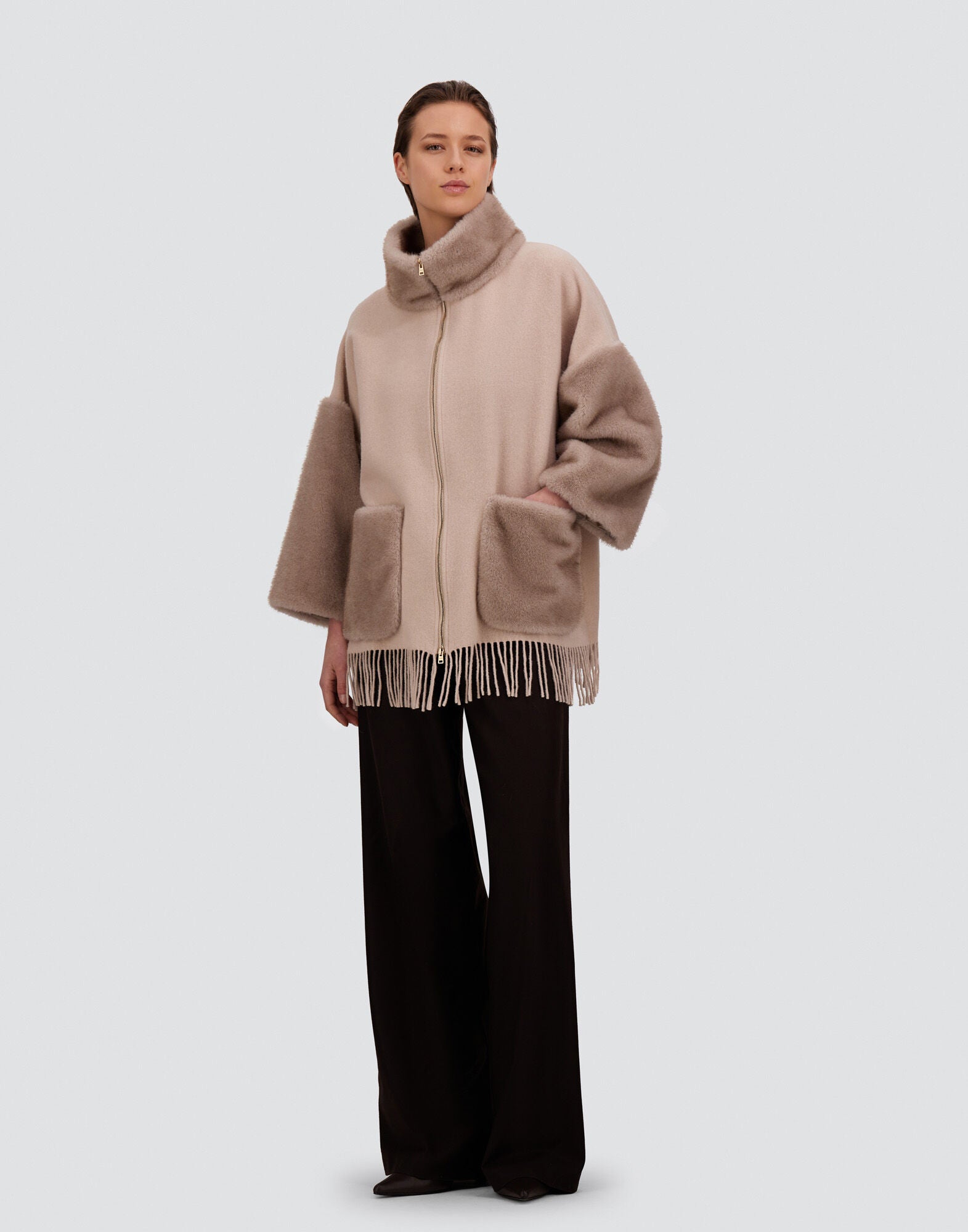 Wool Cashmere Melange Poncho Wmn
