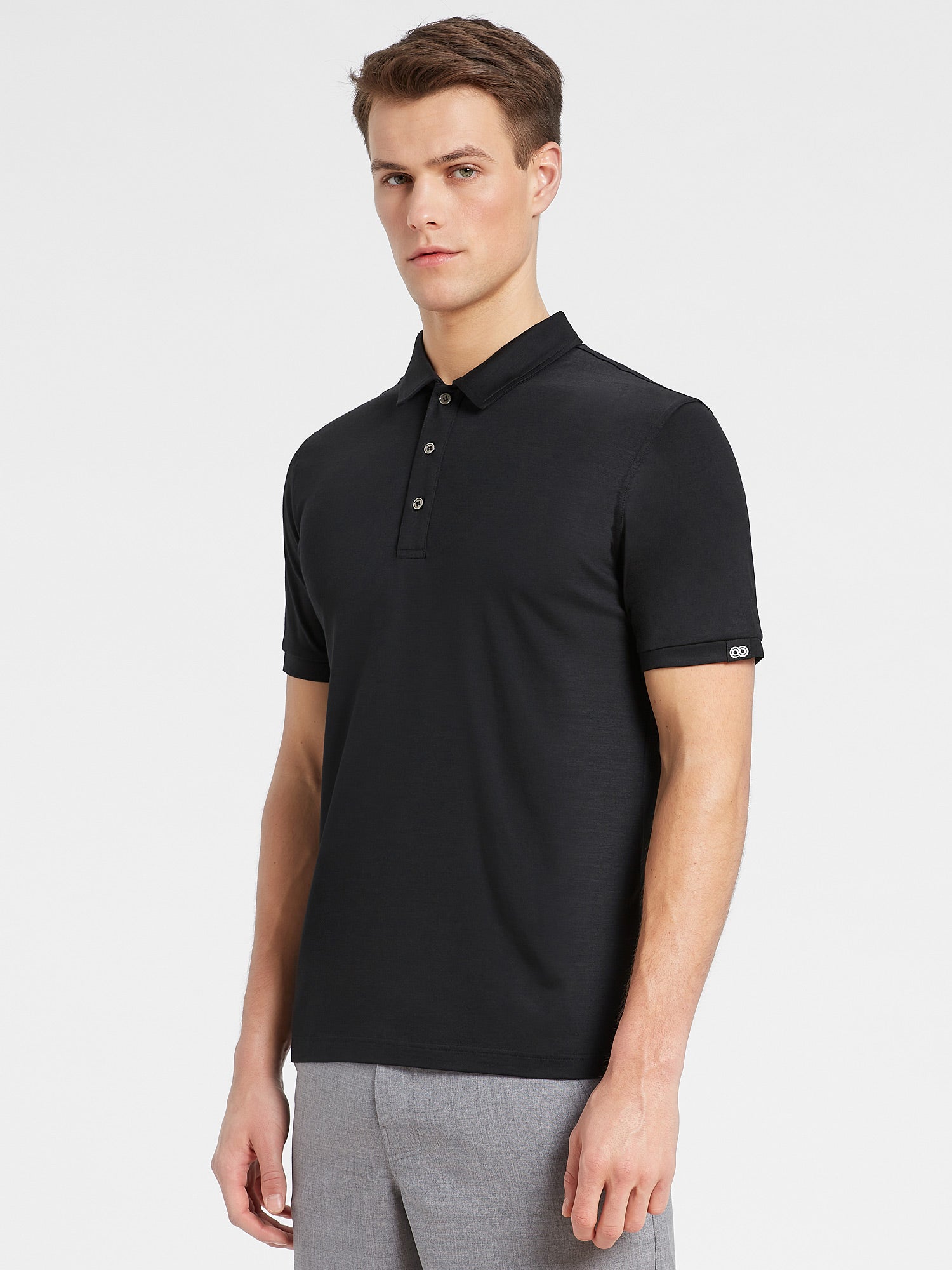 black Flip Polo Short Sleeve M