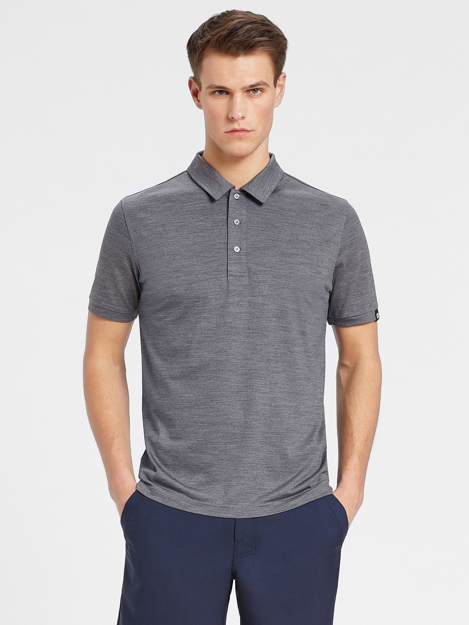 charcoal Flip Polo Short Sleeve M