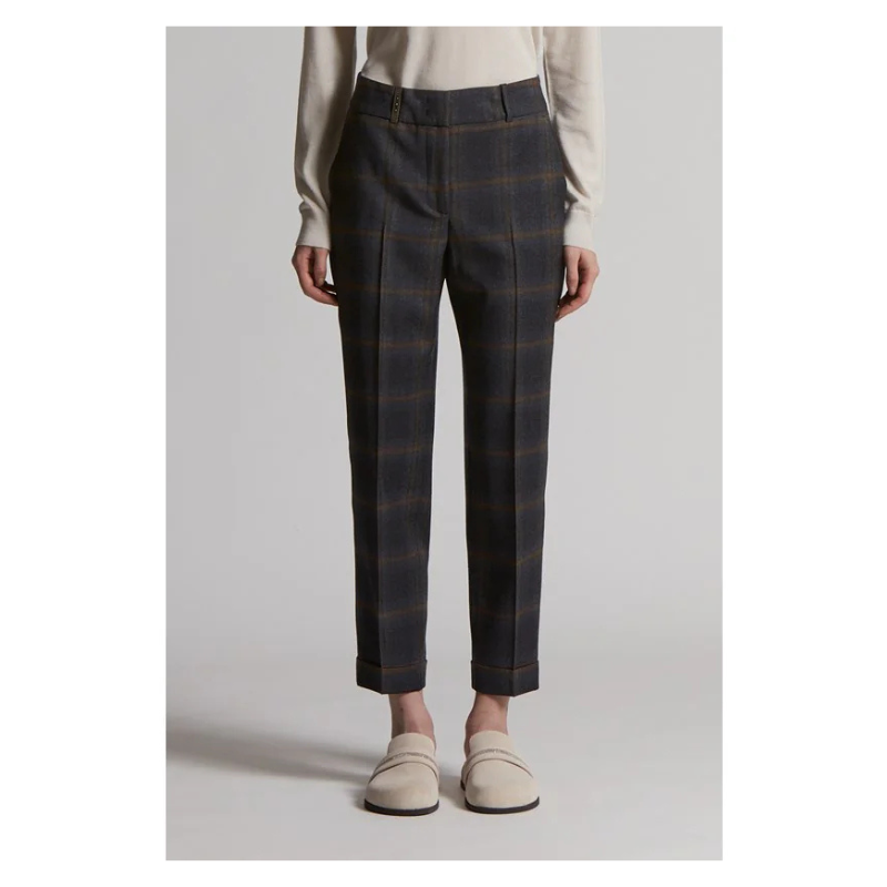 Pantalone Flanella Quadri Lana W
