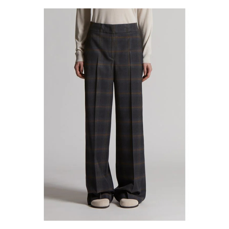 Pantalone Flanella Quadri Lana W