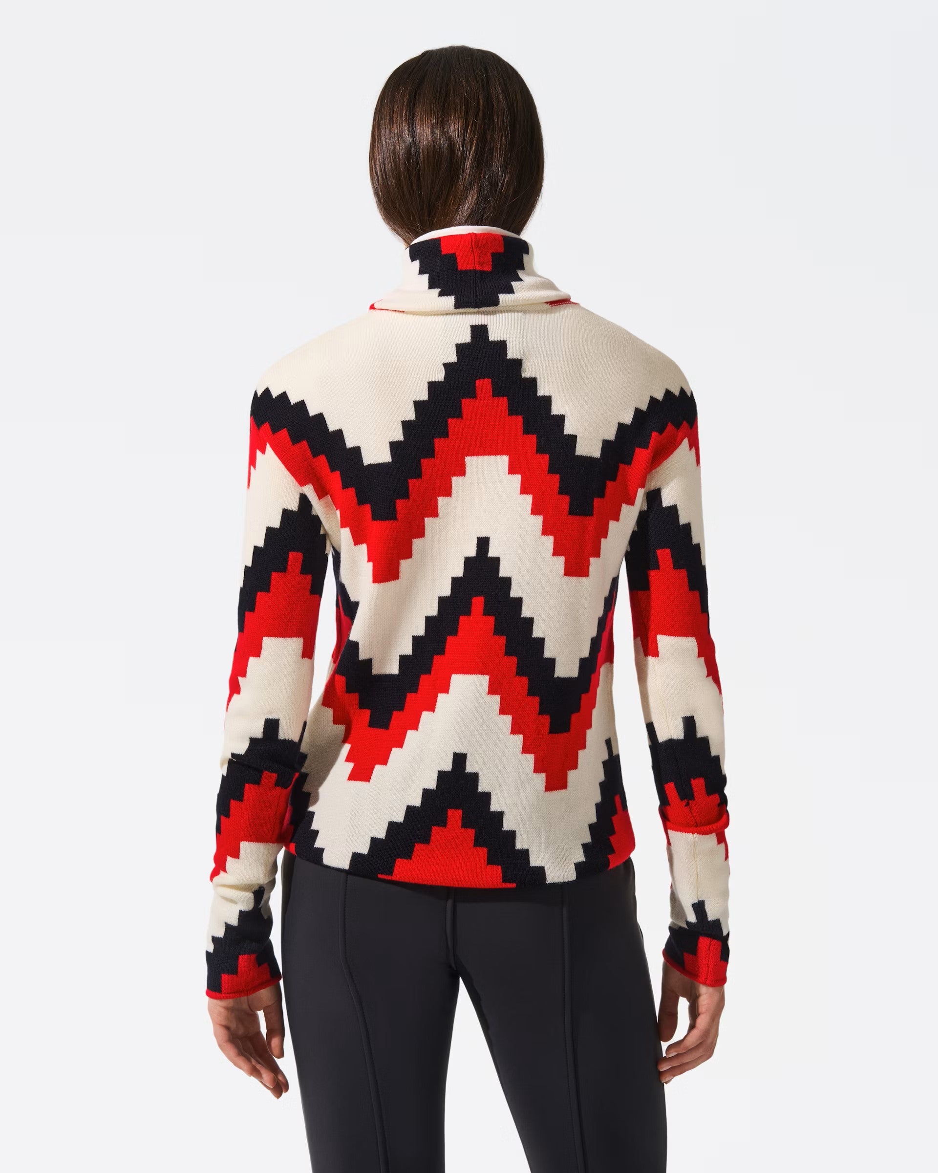 Chevron Roll Neck Sweater W