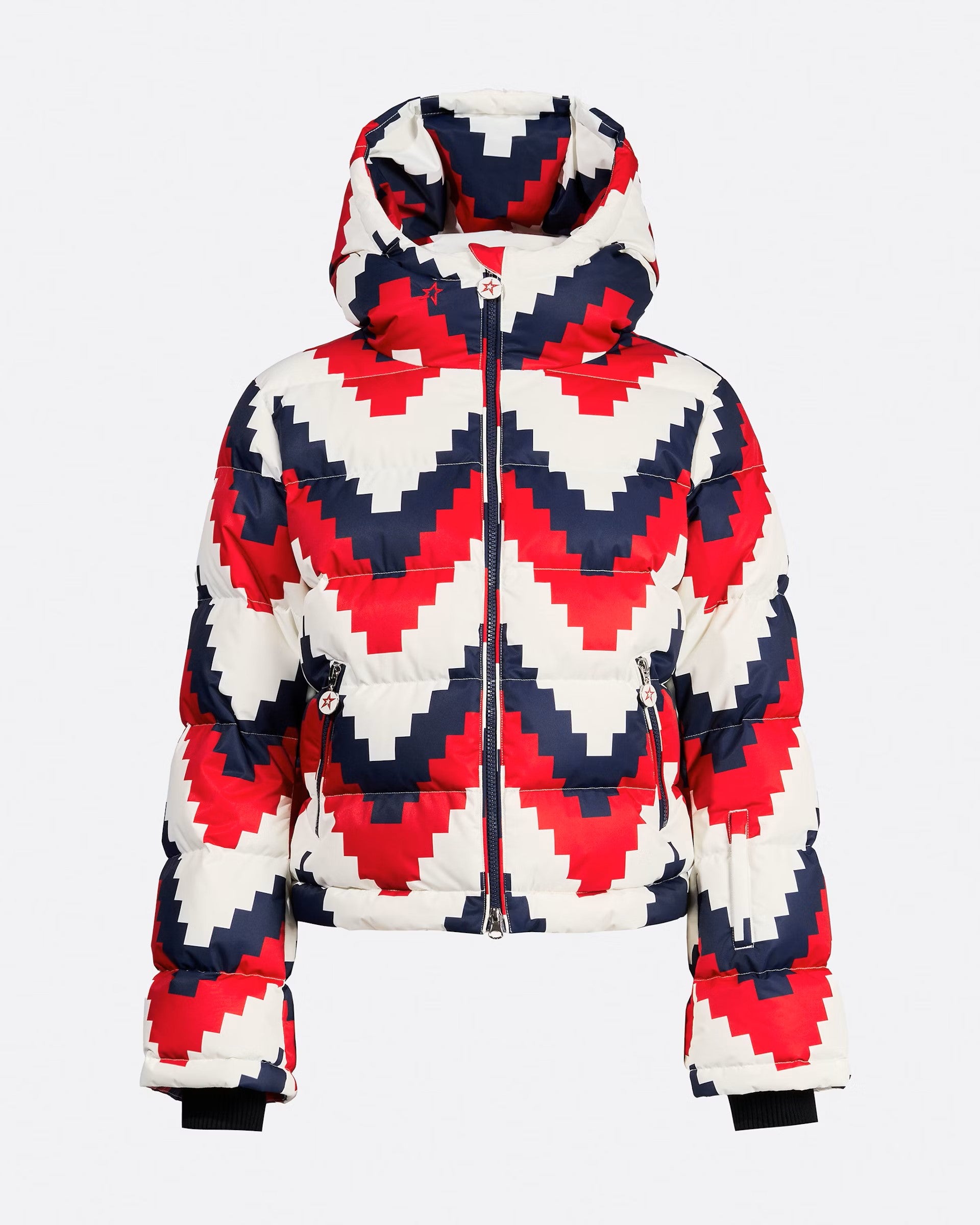 chevron print/red Polar Flare Ski Jacket II W