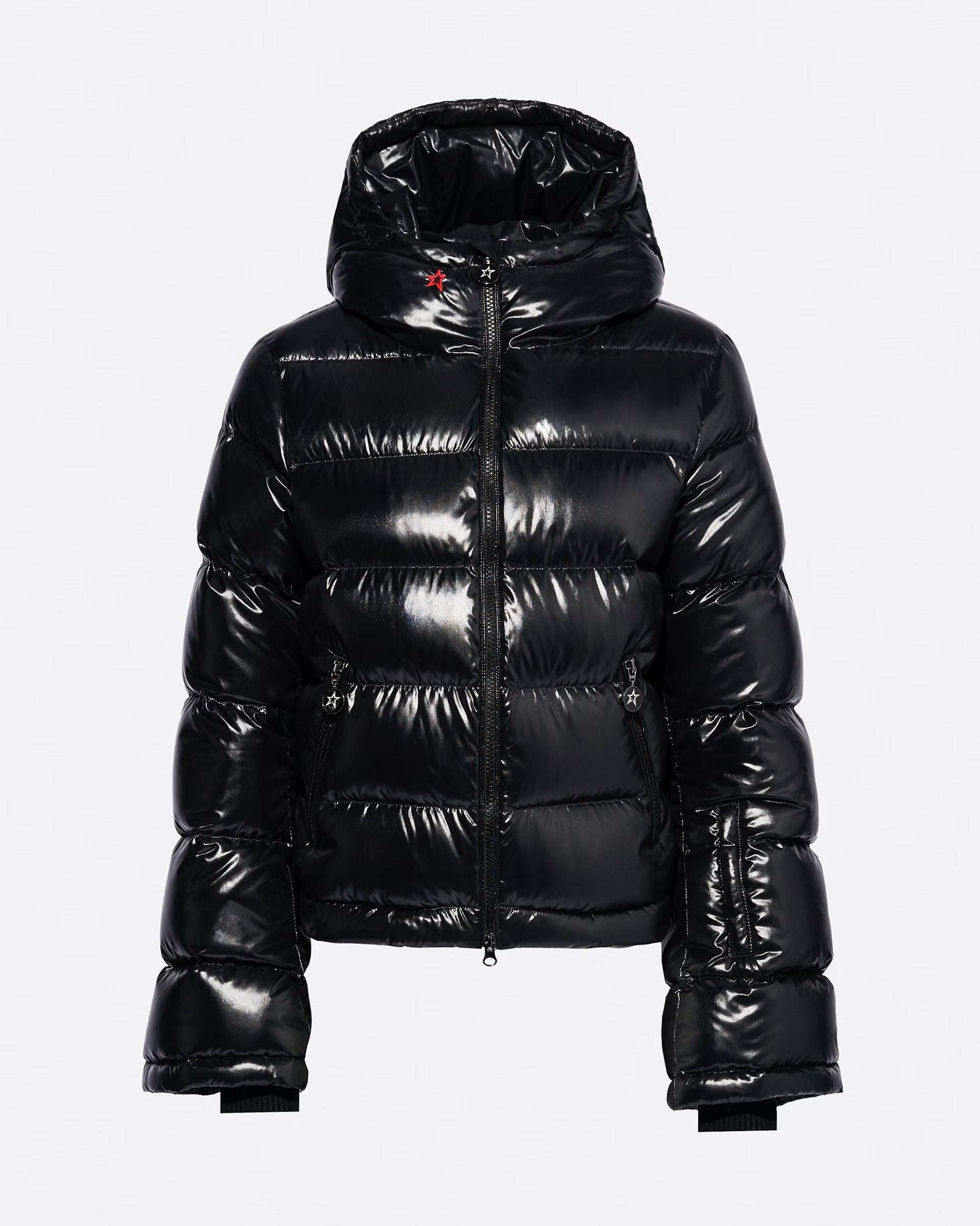 black hi-shine Polar Flare Ski Jacket II W
