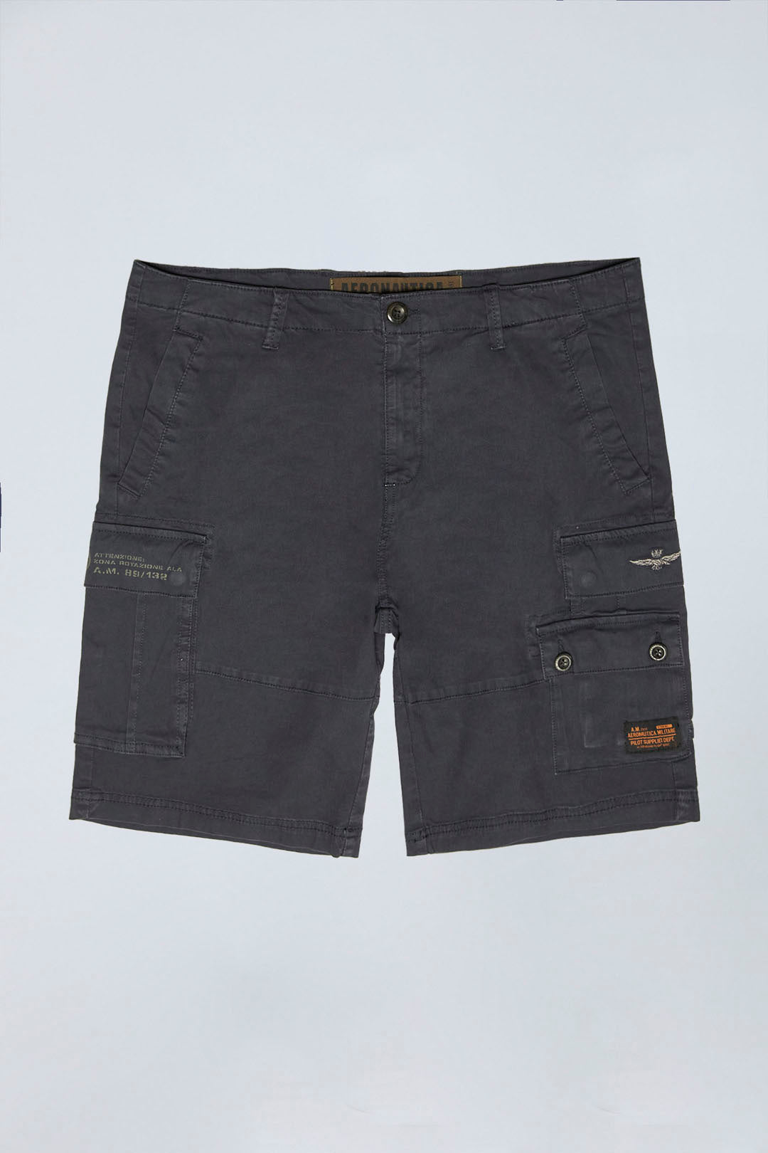 blu navy washed Tapered Cargo Bermuda Short M