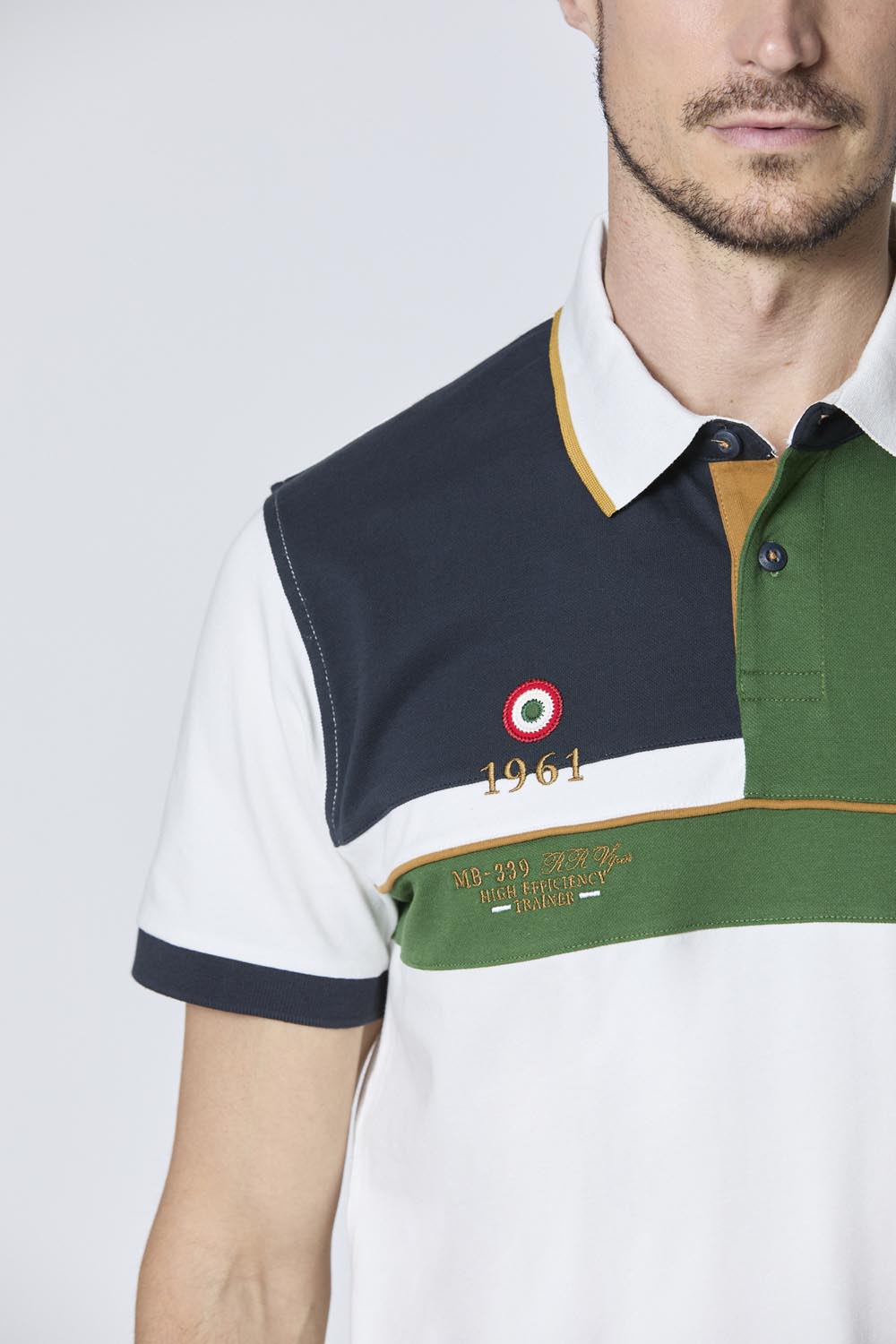 Embroidered Color-Block Polo M