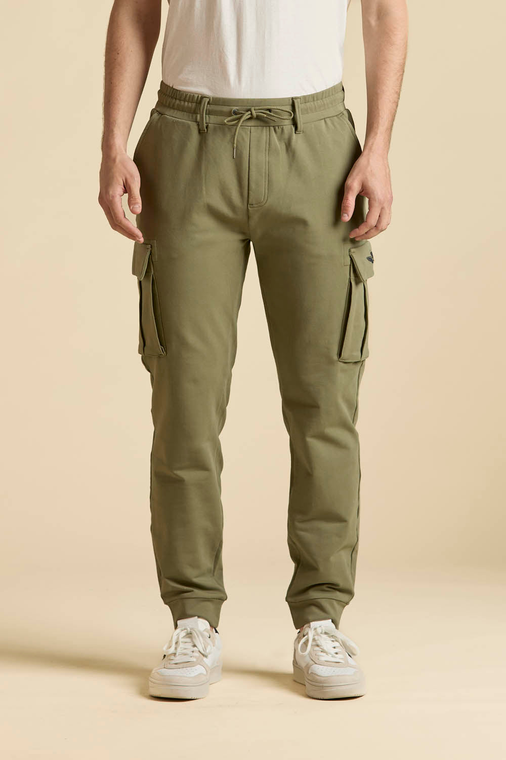 Stretch Cotton Cargo Joggers Man