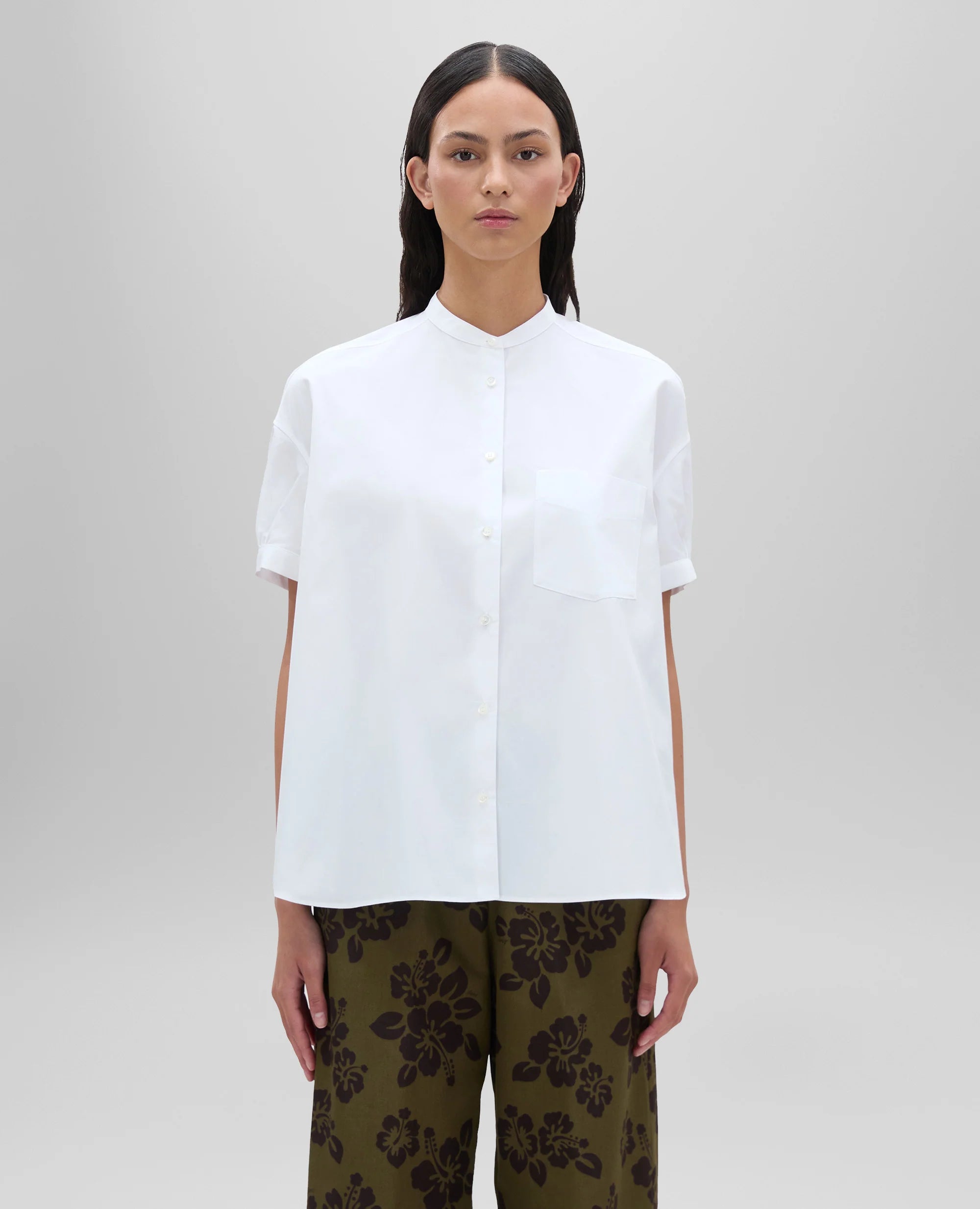 Short Sleeved Poplin Shirt W