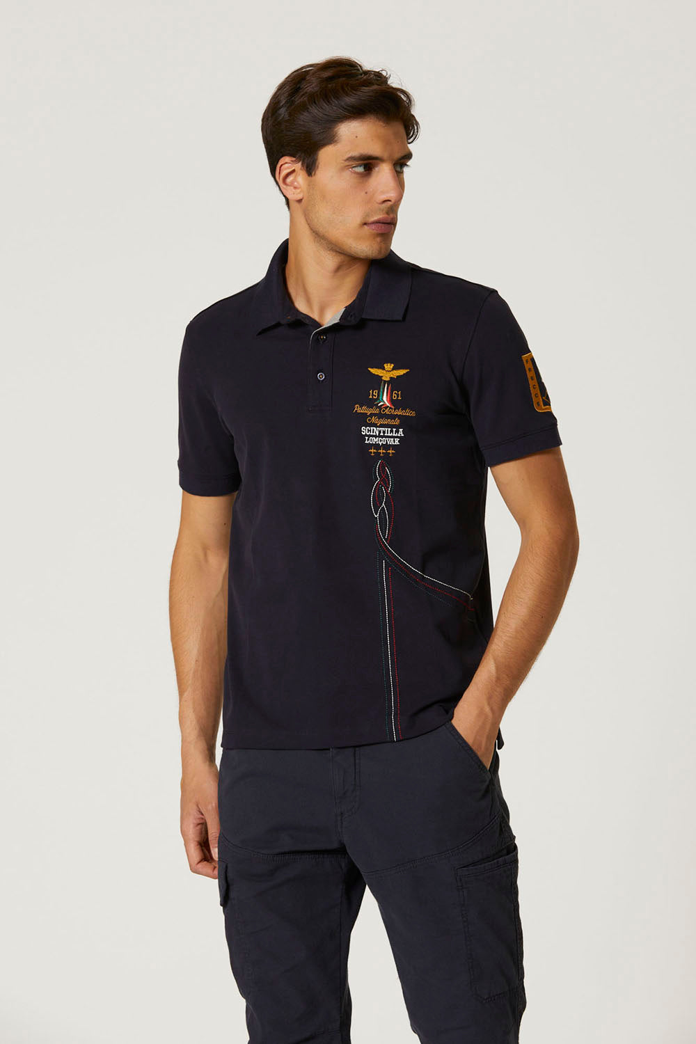 Frecce Tricolori polo with trails