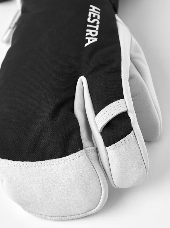 Army Leather Heli Ski 3 Finger Gloves | BOTËGHES LAGAZOI