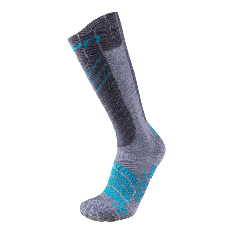 Ski Comfort Fit Socks Grey/Turquoise Women | BOTËGHES LAGAZOI