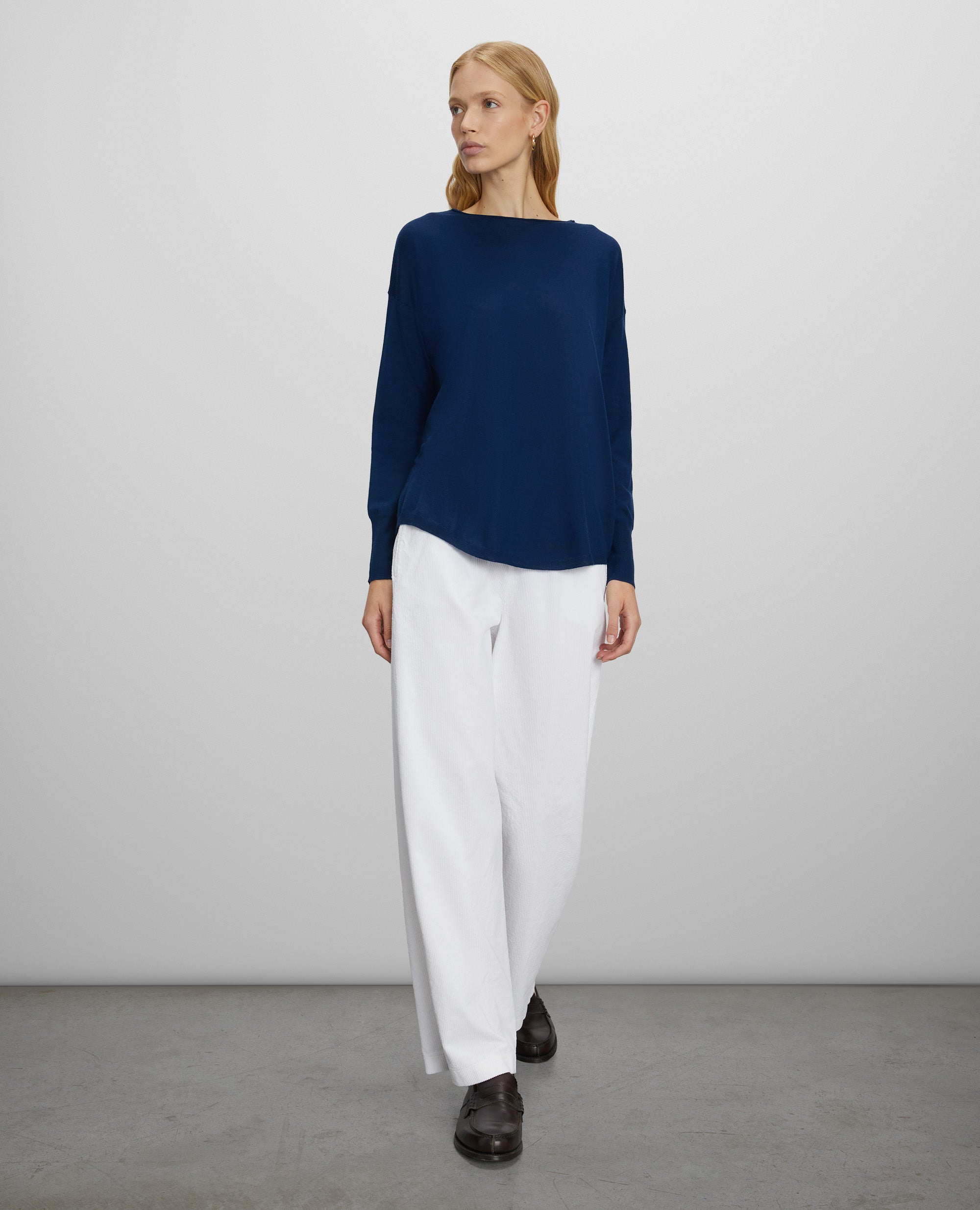 Merino Wool Boat Neck Jumper W