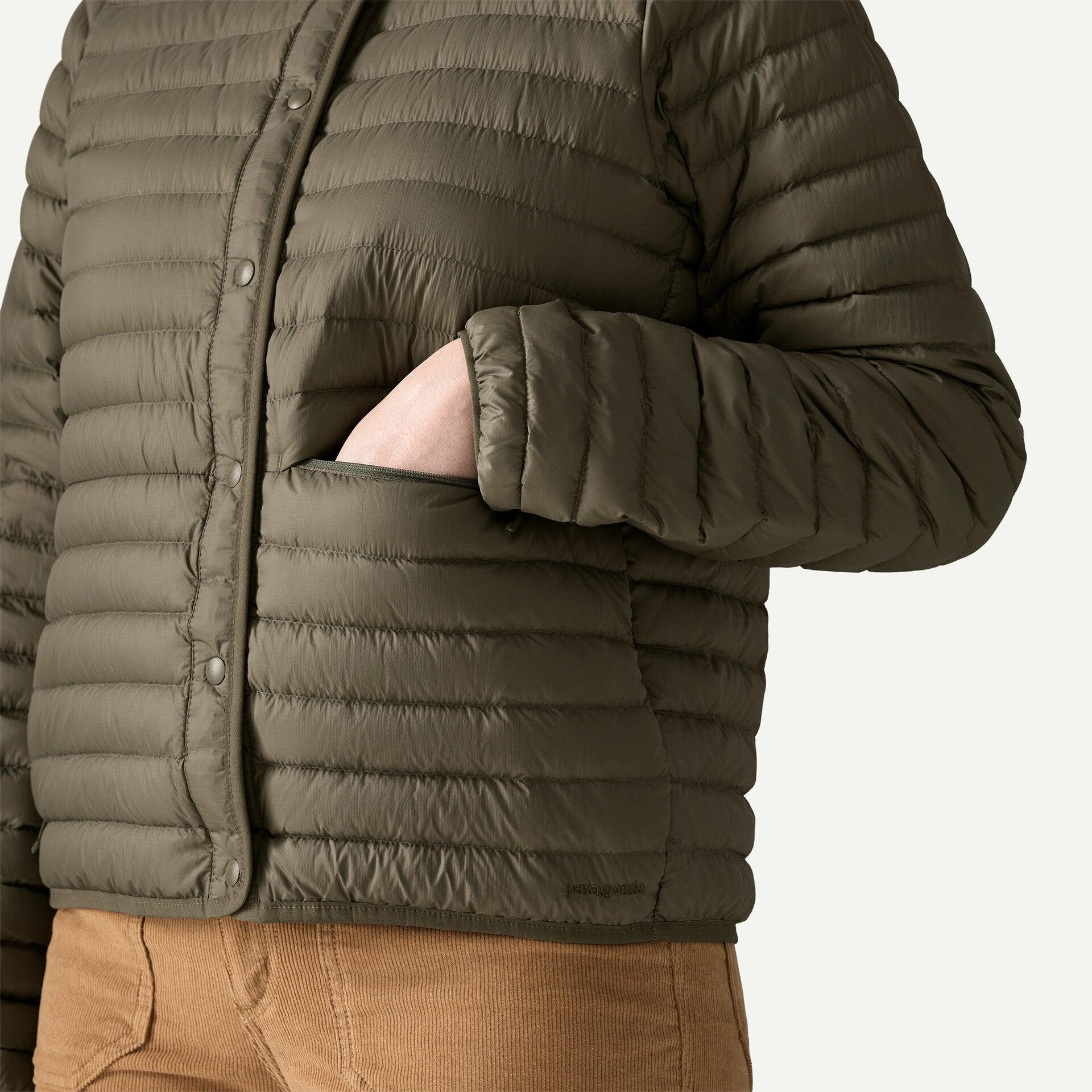 Lightweight Reversible Down Sweater Cardigan Wmn