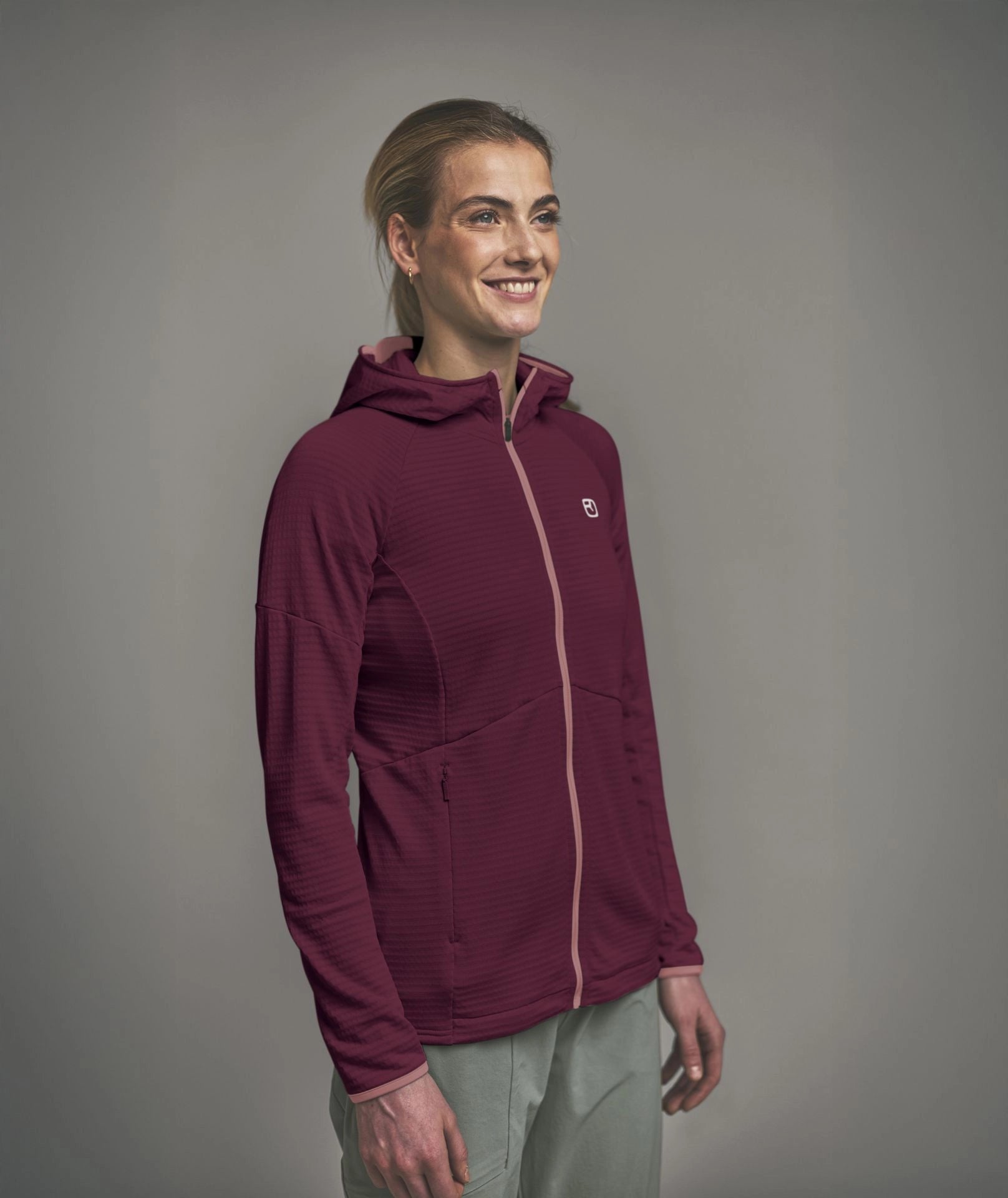 Fleece Light Grid Hoody Wmn