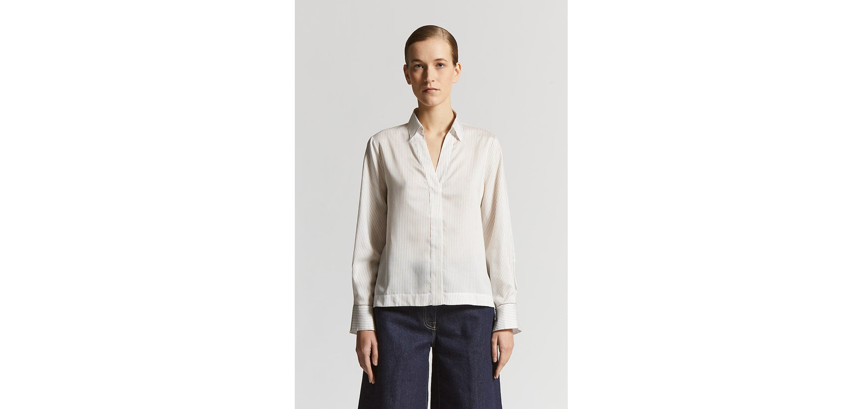 Camicia Tela Rigata Misto Seta W