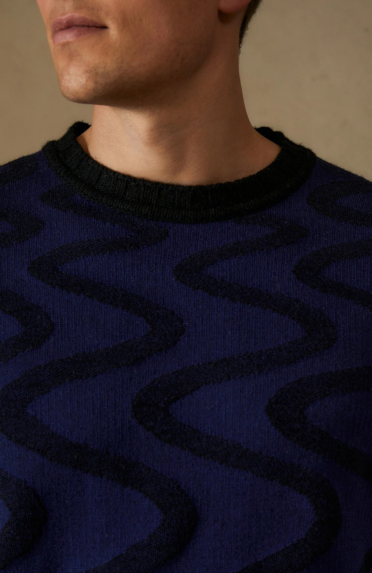 Kaprun Sweater With Snow Tracks Motif M