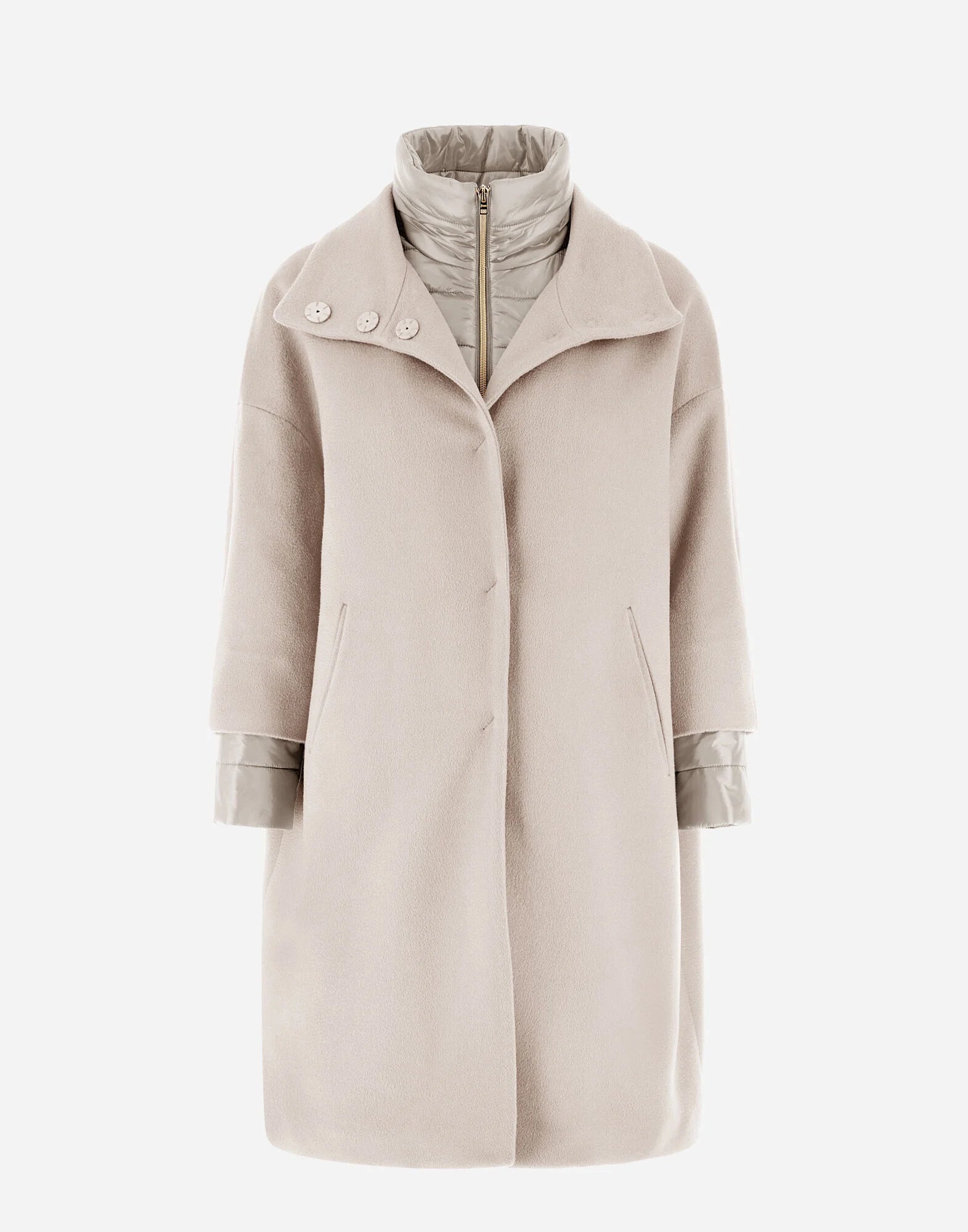 Coat In Cashmere And Nylon W