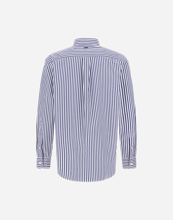 Shirt in Striped Popeline Man