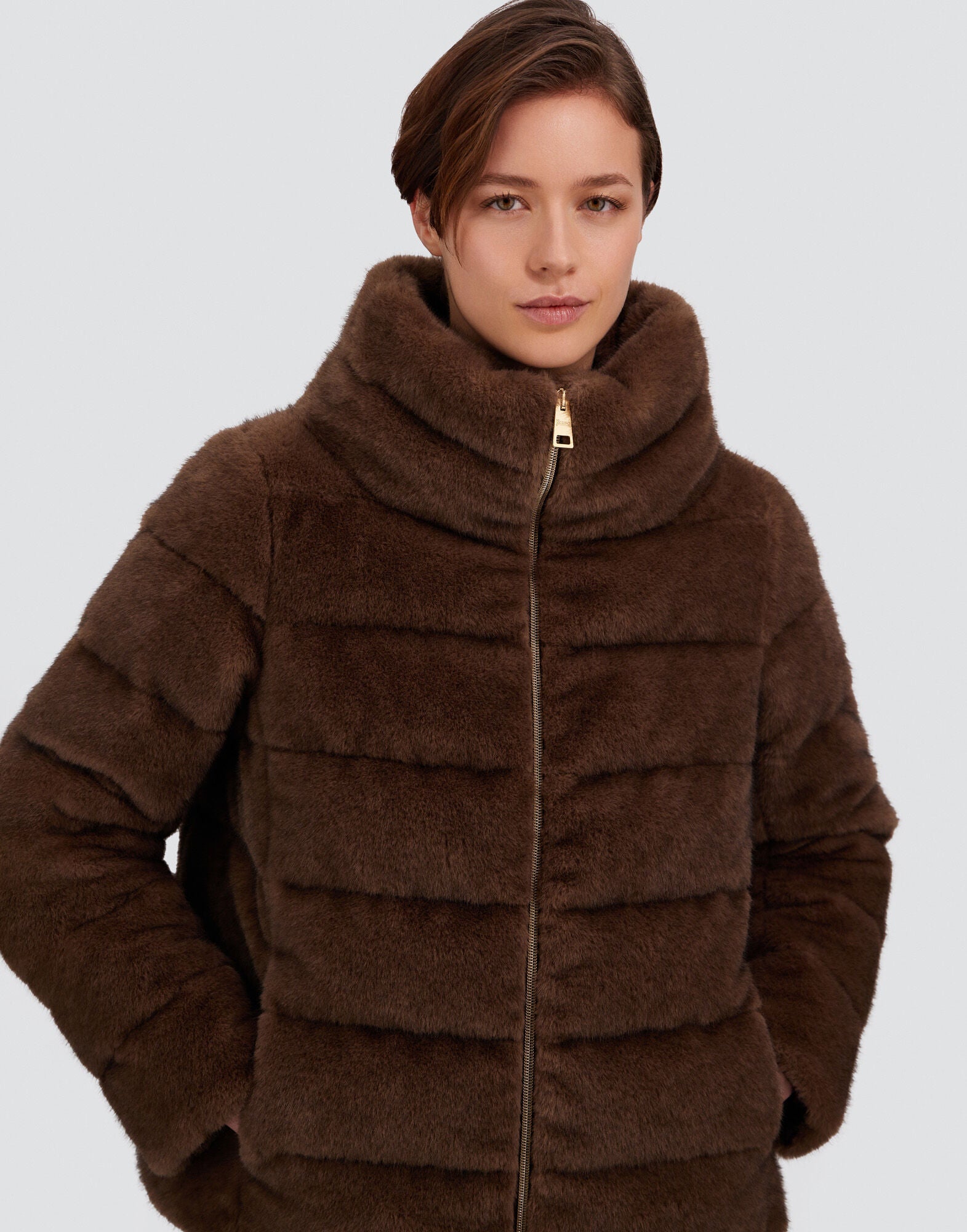 Melange Mink-Effect Jacket Wmn