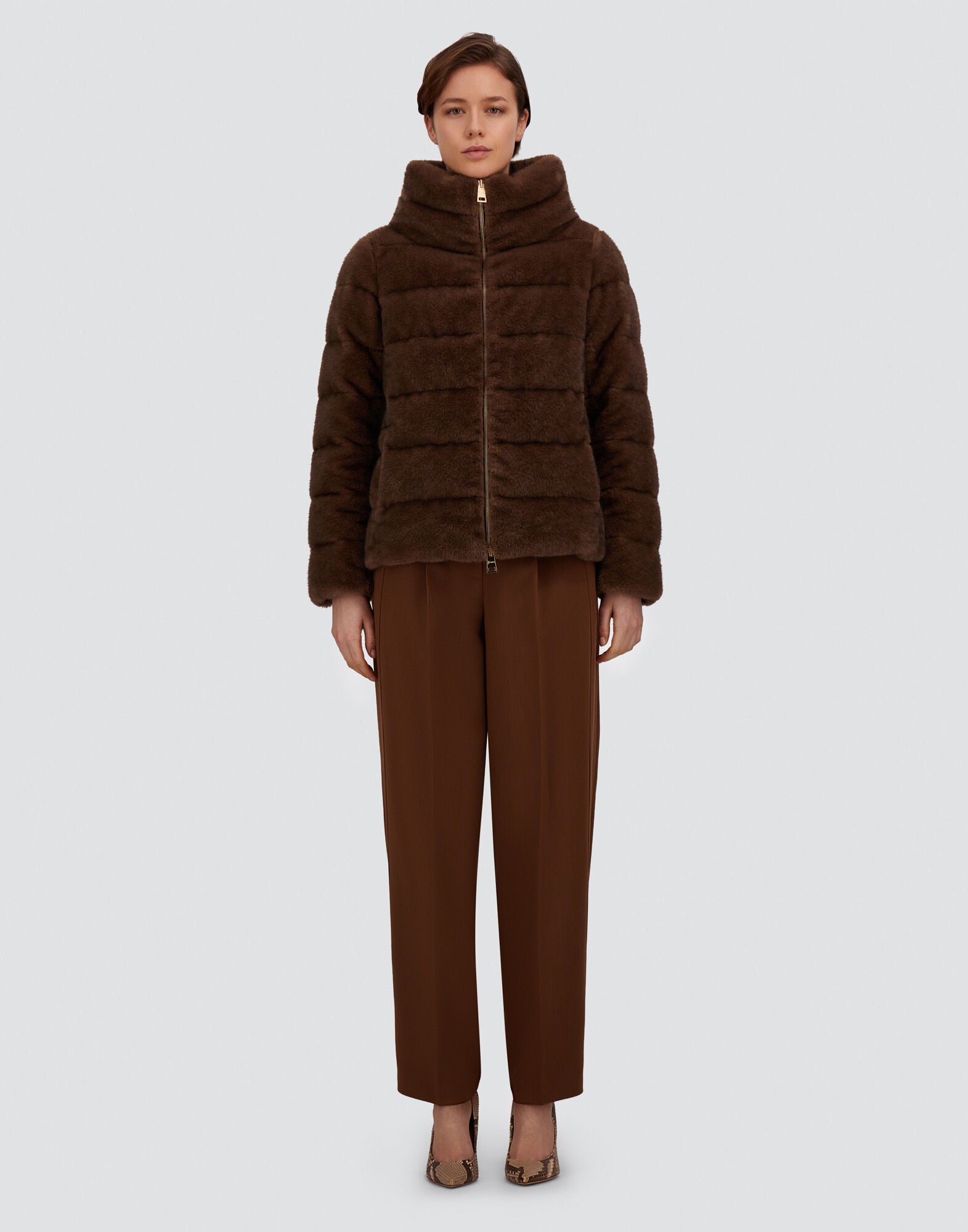 Melange Mink-Effect Jacket Wmn