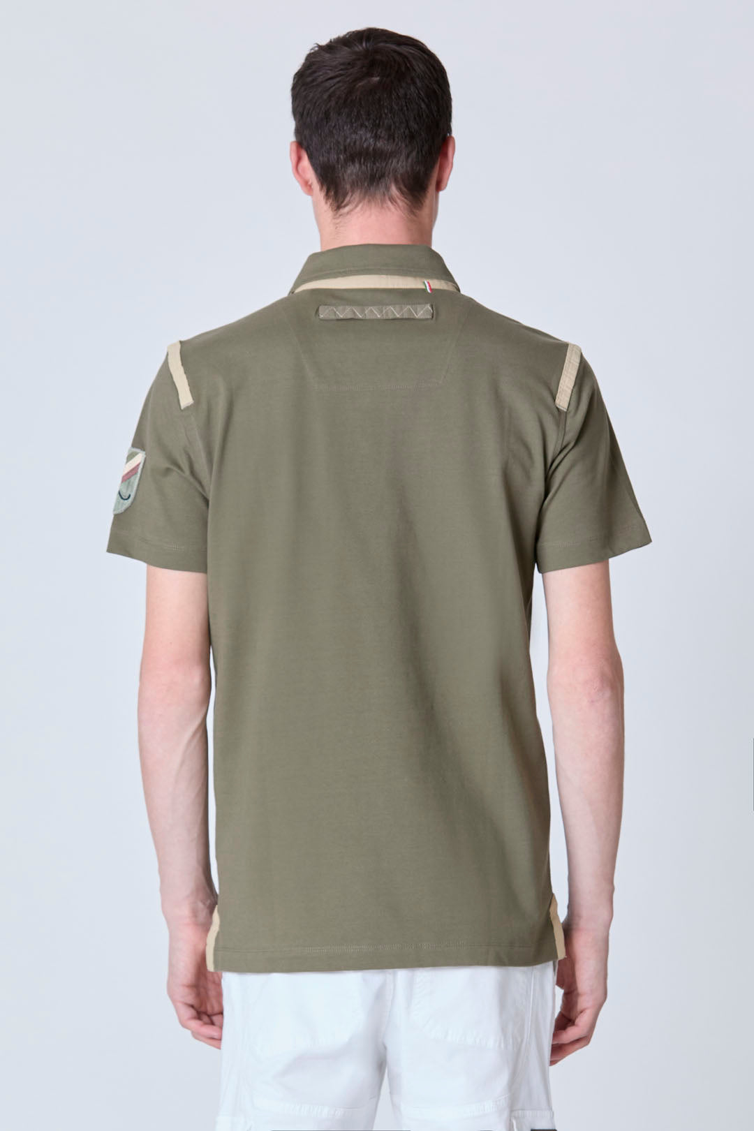 Canvas-Trimmed Embroidered Polo M