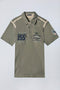 Canvas-Trimmed Embroidered Polo M