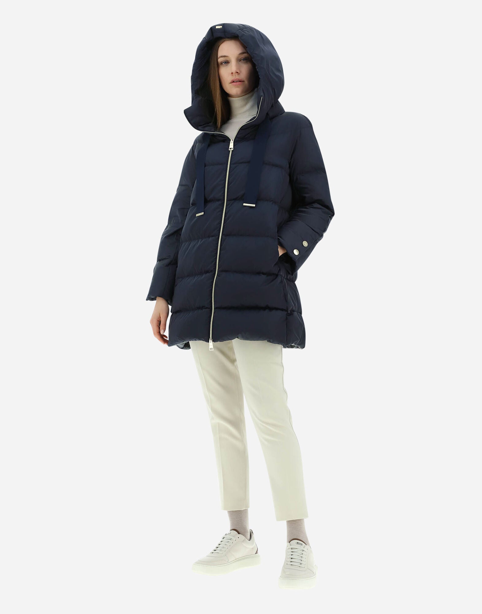 Hooded Satin A-Shape Jacket