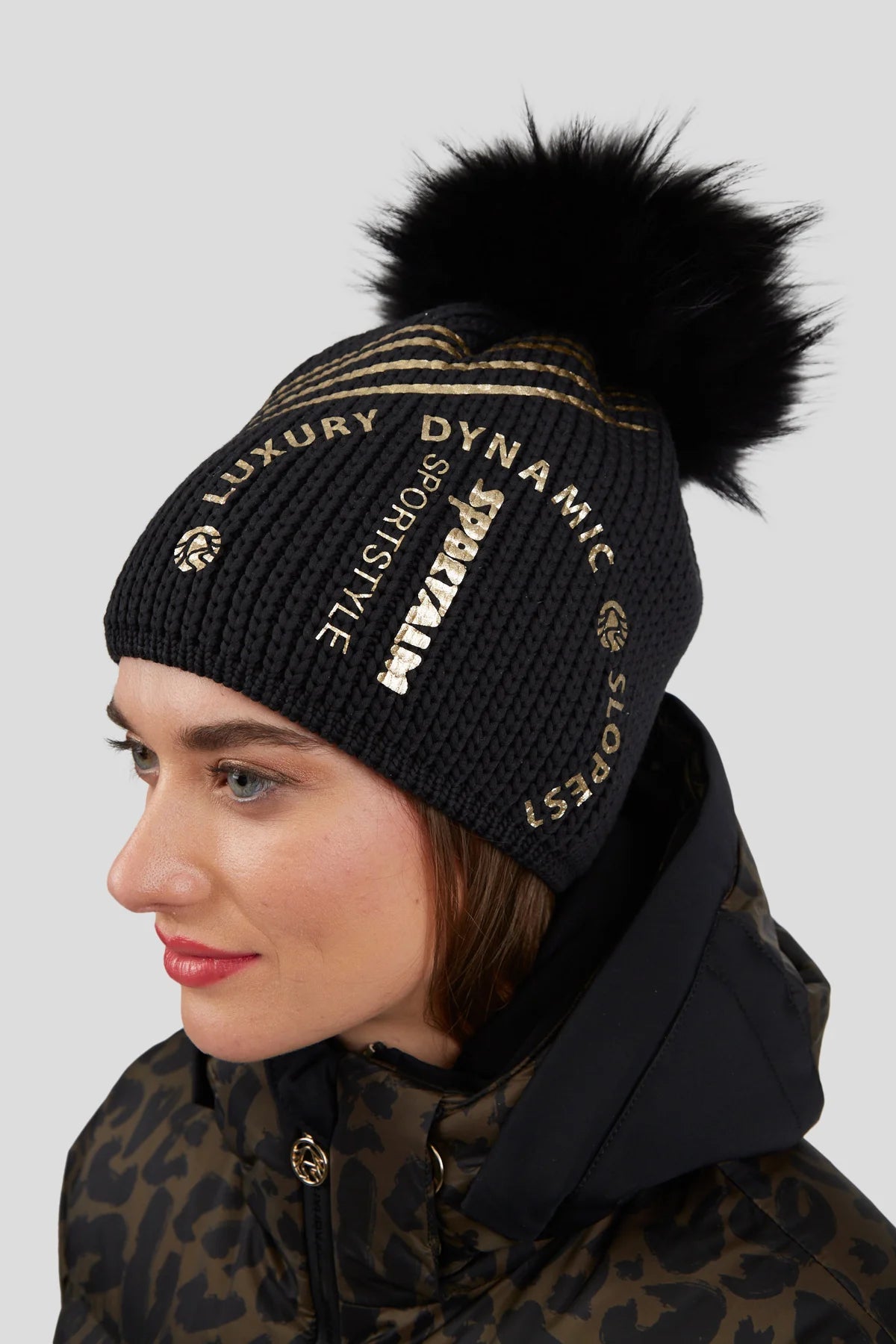 Dynamic Beanie Black/Gold Woman | BOTËGHES LAGAZOI